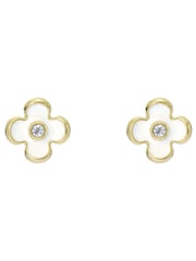 Ted Baker Gold Tone/White & Crystal GAYLA Garland Stud Earrings - Image 2 of 3