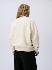 self. Cream Slogan Crew Neck Sweatshirt - Image 4 of 8