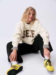self. Cream Slogan Crew Neck Sweatshirt - Image 5 of 8