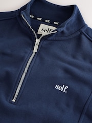 أزرق داكن - من self. سويت شيرت بنصف سحاب - Image 9 of 10