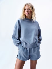 self. Blue Slogan Washed Crew Neck Sweatshirt - Image 3 of 8