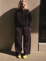 self. Chocolate Brown Balloon Leg Joggers - Image 2 of 3