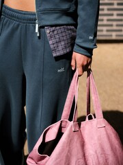 self. Teal Blue Wide Leg Joggers - Image 5 of 8