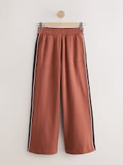 self. Rust Brown Side Stripe Wide Leg Joggers - Image 6 of 8