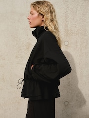 self. Black 4 Way Stretch Funnel Neck Jacket - Image 5 of 10