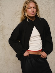 self. Black 4 Way Stretch Funnel Neck Jacket - Image 7 of 10