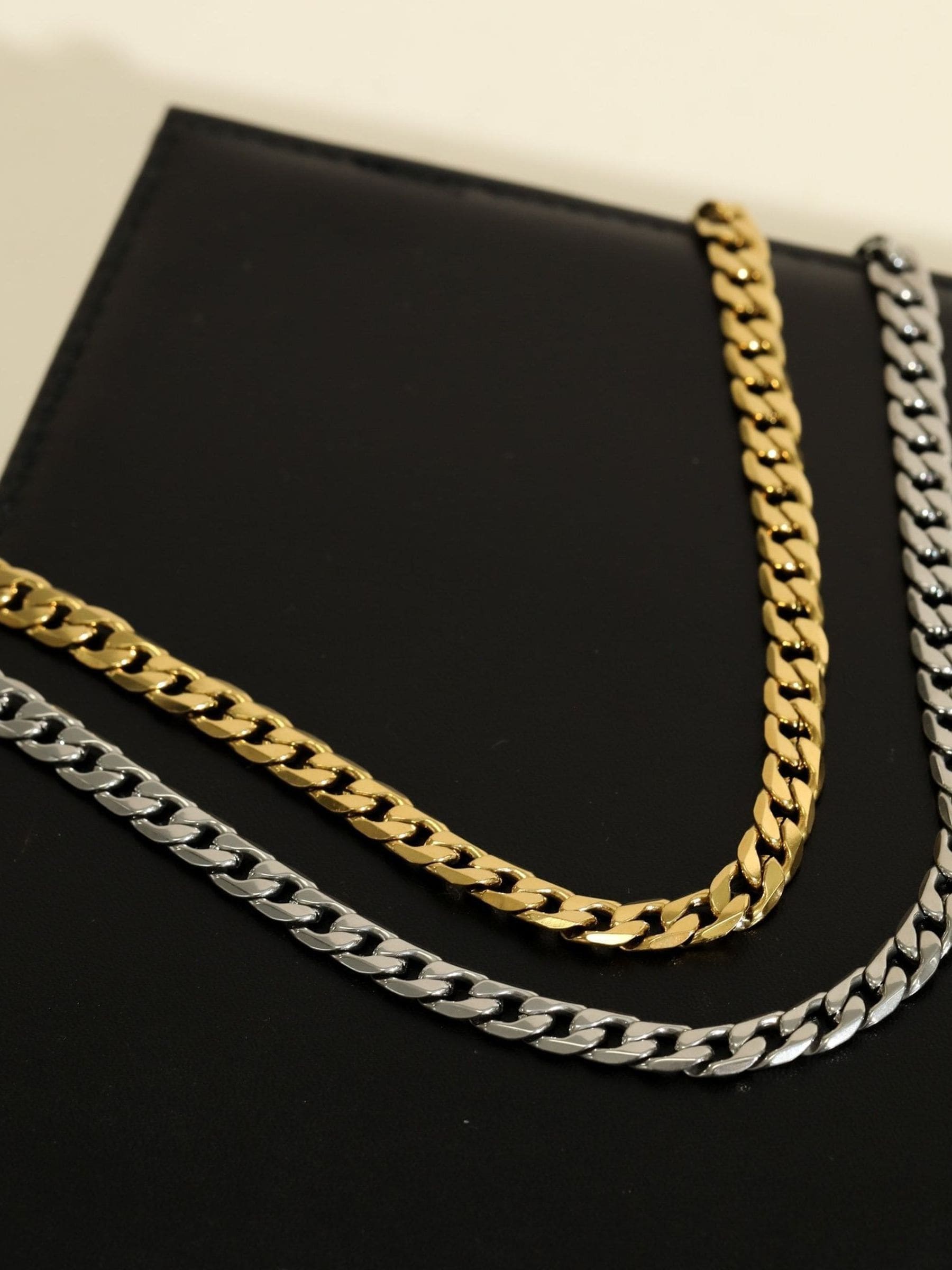 Buy Inicio Silver Tone Steel Waterproof Curb Chain Necklace from