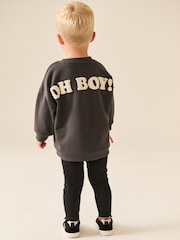 Charcoal Grey Mickey Mouse Crew Neck Sweat Top and Leggings Set (3mths-8yrs) - Image 2 of 4