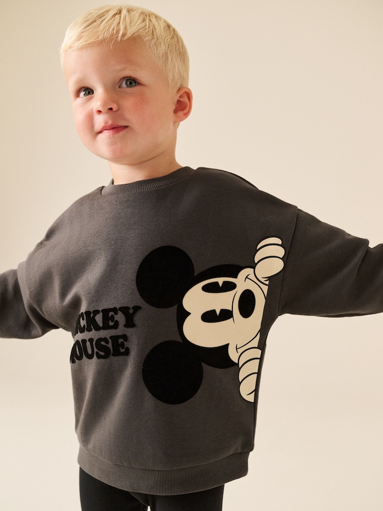 Charcoal Grey Mickey Mouse Crew Neck Sweat Top and Leggings Set (3mths-8yrs) - Image 4 of 4 Charcoal Grey Mickey Mouse Crew Neck Sweat Top and Leggings Set (3mths-8yrs) - Image 4 of 4