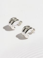 Gold Tone Stainless Steel Waterproof Chunky Huggie Hoops - Image 1 of 6