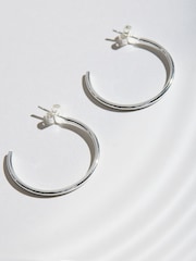 Silver Tone Stainless Steel Waterproof Hoop Earrings - Image 2 of 3