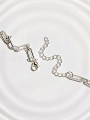 Silver Tone Stainless Steel Waterproof Paperclip Chain Necklace - Image 4 of 4