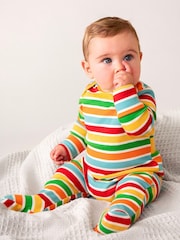 Frugi Easy Dressing Rib Babygrow Yellow Sleepsuit - Image 1 of 6