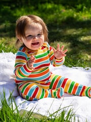 Frugi Easy Dressing Rib Babygrow Yellow Sleepsuit - Image 2 of 6
