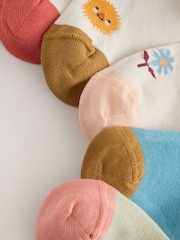 Crème, vert et bleu - Chaussettes de cheville en coton riche à motif de chien 5 - Image 3 de 3