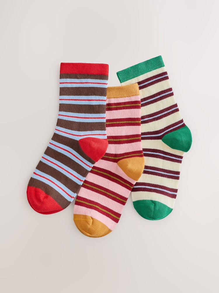 Multicolor - Cotton Rich Stripe Ankle Socks 3 Pack - Imagen 1 de 3 Multicolor - Cotton Rich Stripe Ankle Socks 3 Pack - Imagen 1 de 3