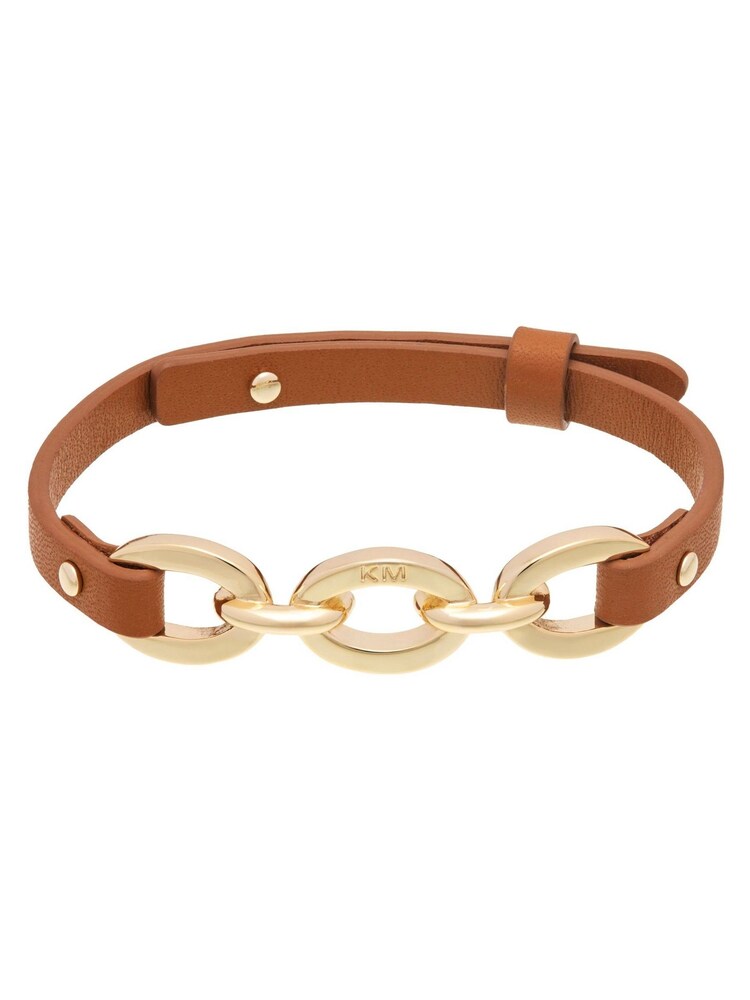 Karen Millen Chain Link Leather Bracelet - Image 1 of 6 Karen Millen Chain Link Leather Bracelet - Image 1 of 6