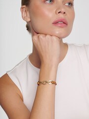 Karen Millen Chain Link Leather Bracelet - Image 6 of 6