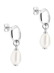 Silver Tone - Karen Millen Silver Tone Modern Pearl Drop Earrings - 图片3 / 5