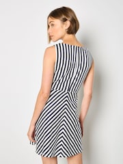 Apricot Blue Stripe Jersey Knit Mini Dress - Image 2 of 4