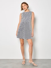 Apricot Blue Stripe Jersey Knit Mini Dress - Image 3 of 4
