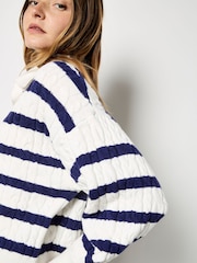 Apricot White Stripe Cable Knit Jumper - Image 5 of 6
