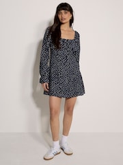 Blau - Apricot Polka Dot Milkmaid Mini Dress - Bild 2 von 4