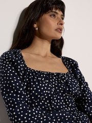 Blau - Apricot Polka Dot Milkmaid Mini Dress - Bild 3 von 4