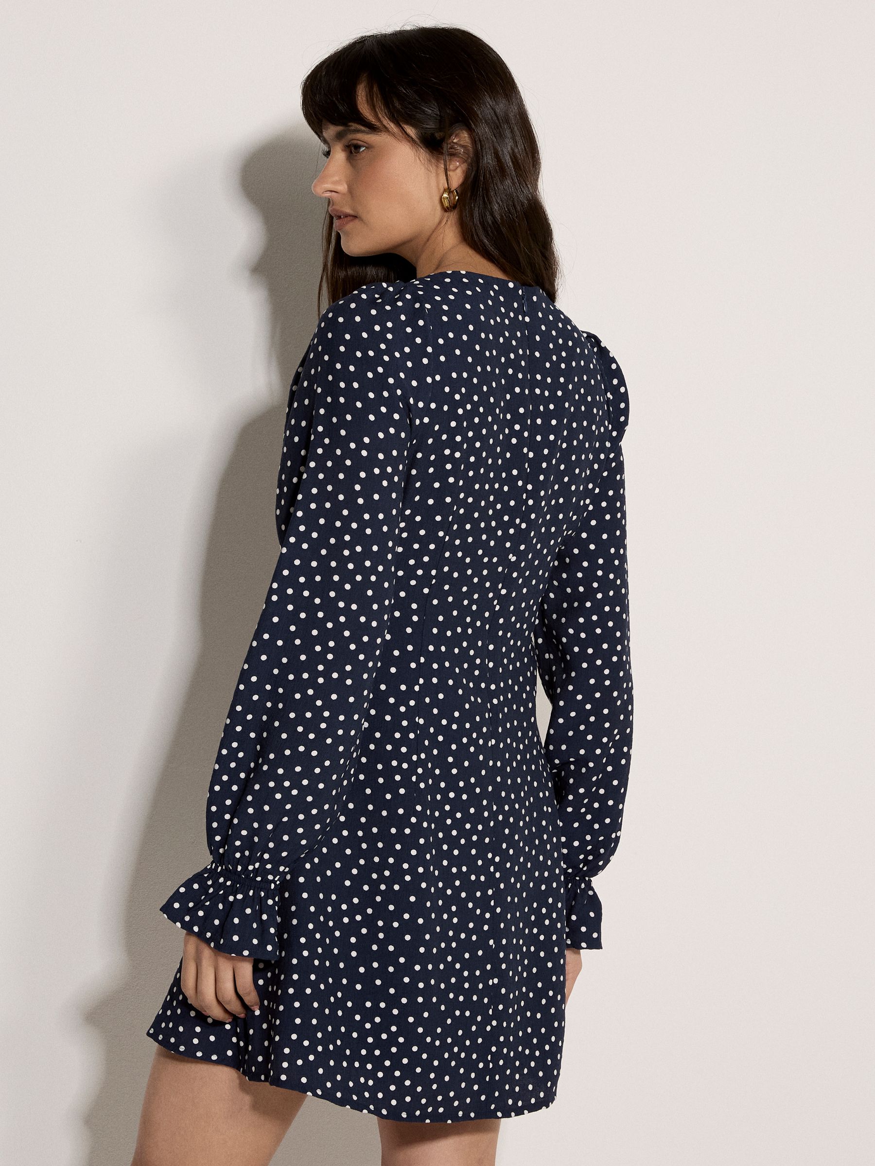 Buy Apricot Blue Polka Dot Milkmaid Mini Dress from the Next UK