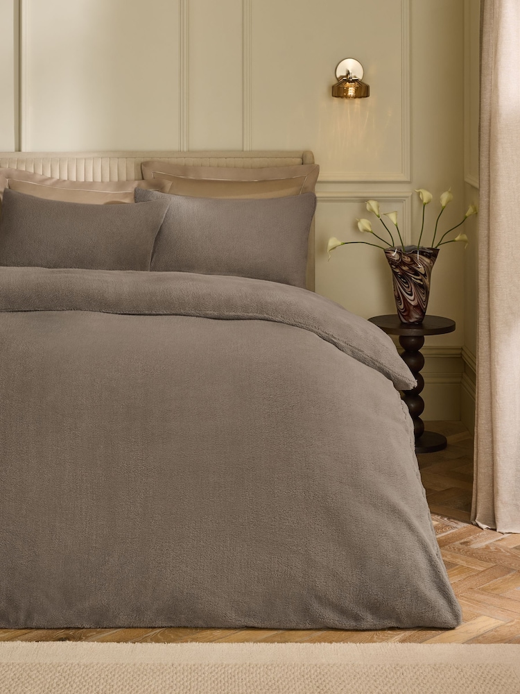 Natural Dark Teddy Fleece Bed Set - Image 1 of 5