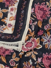 FatFace Navy Vintage Floral Lightweight Scarf - Image 2 of 3