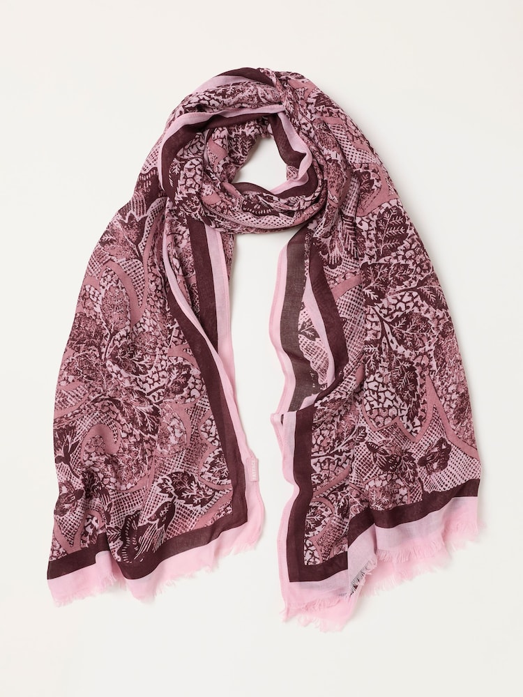 FatFace Pink Leaf Lightweight Scarf - Image 1 of 3