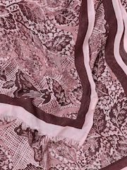 FatFace Pink Leaf Lightweight Scarf - Image 2 of 3