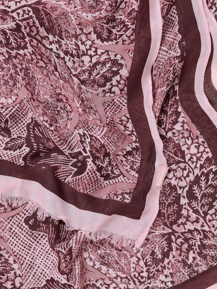 FatFace Pink Leaf Lightweight Scarf - Image 2 of 3