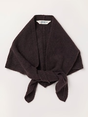 FatFace Halle Chocolate Brown Wool Rich Soft Triangle Scarf - Image 1 of 3