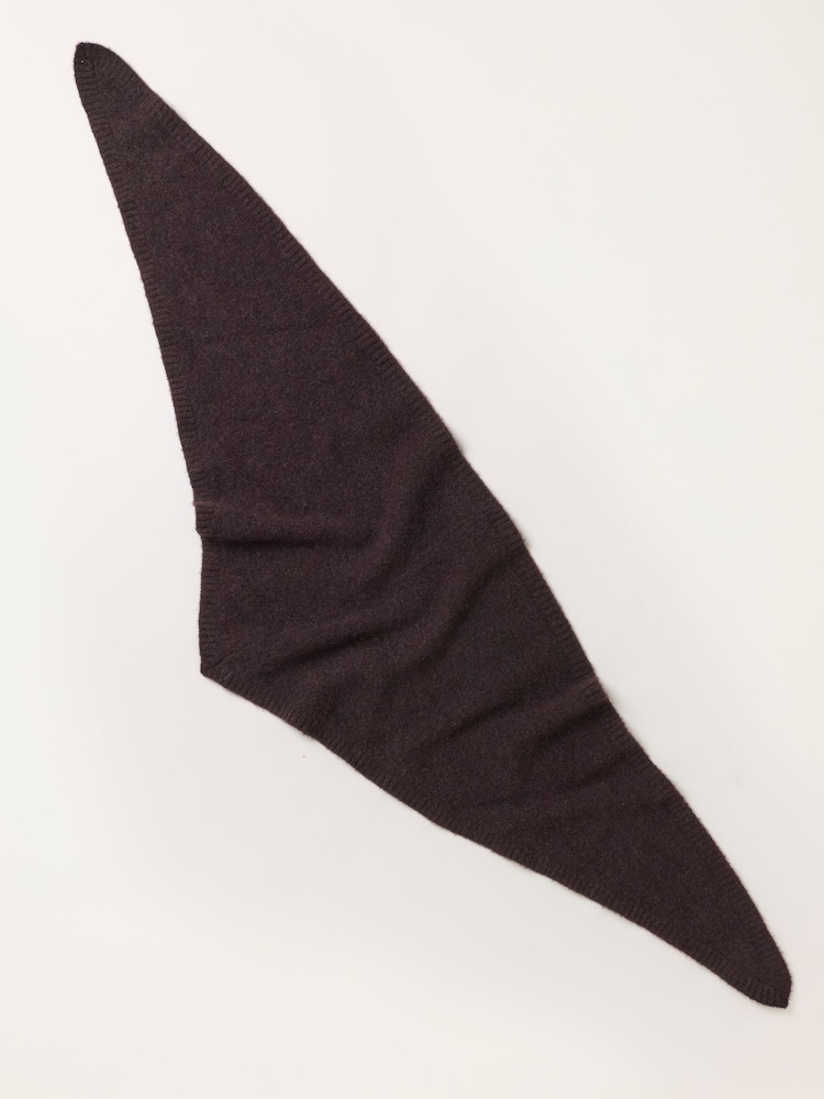 FatFace Halle Chocolate Brown Wool Rich Soft Triangle Scarf - Image 2 of 3