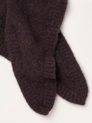 FatFace Halle Chocolate Brown Wool Rich Soft Triangle Scarf - Image 3 of 3