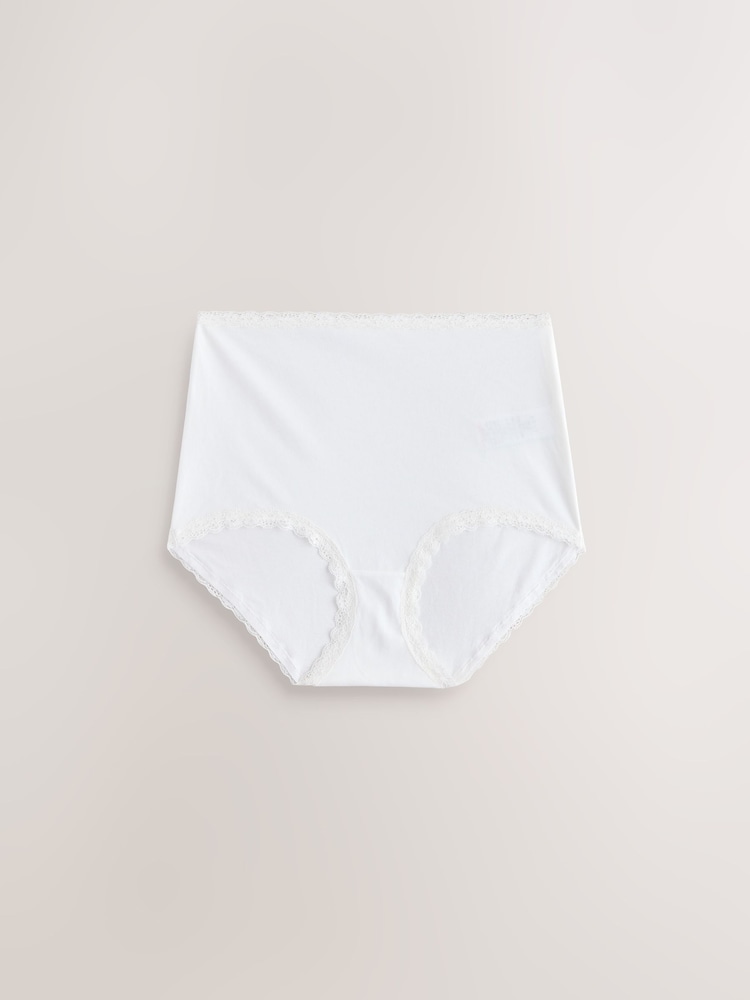 Gris/rose/crème - Lot de 4 culottes en coton et dentelle - Image 2 de 7 Gris/rose/crème - Lot de 4 culottes en coton et dentelle - Image 2 de 7