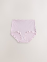 Gris/rose/crème - Lot de 4 culottes en coton et dentelle - Image 3 de 7