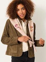 FatFace Oatmeal Floral Embroidered Triangle Scarf - Image 1 of 5
