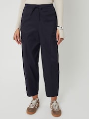Threadbare Blue Curved Seam Barrel Leg Trousers - Image 3 of 5