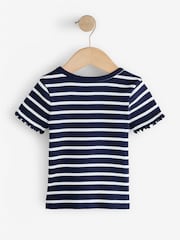 Blue Stripe/Dot Rib - Gap 3 Pack Short Sleeve Crew Neck T-Shirt (6mths-5yrs) (6mths-5yrs) - Obraz 3 z 8