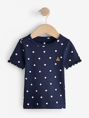 Blue Stripe/Dot Rib - Gap 3 Pack Short Sleeve Crew Neck T-Shirt (6mths-5yrs) (6mths-5yrs) - Obraz 4 z 8