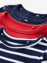 Blue Stripe/Dot Rib - Gap 3 Pack Short Sleeve Crew Neck T-Shirt (6mths-5yrs) (6mths-5yrs) - Obraz 6 z 8