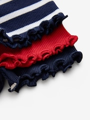 Blue Stripe/Dot Rib - Gap 3 Pack Short Sleeve Crew Neck T-Shirt (6mths-5yrs) (6mths-5yrs) - Obraz 8 z 8