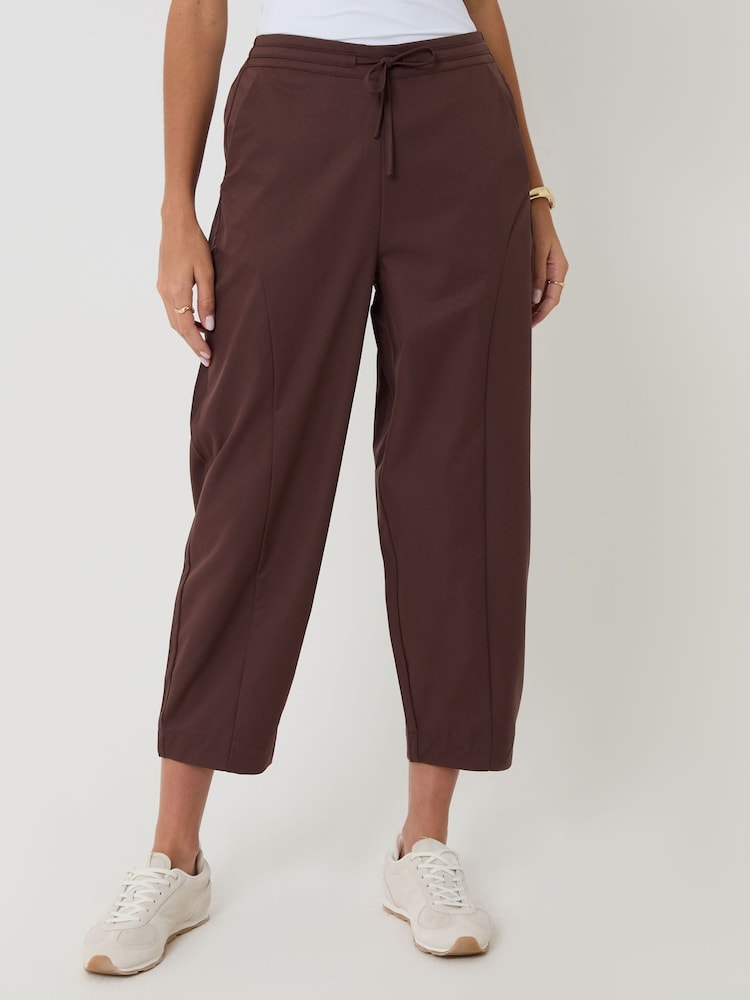 Threadbare Brown Curved Seam Barrel Leg Trousers - Image 2 of 4