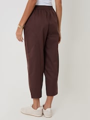 Threadbare Brown Curved Seam Barrel Leg Trousers - Image 3 of 4