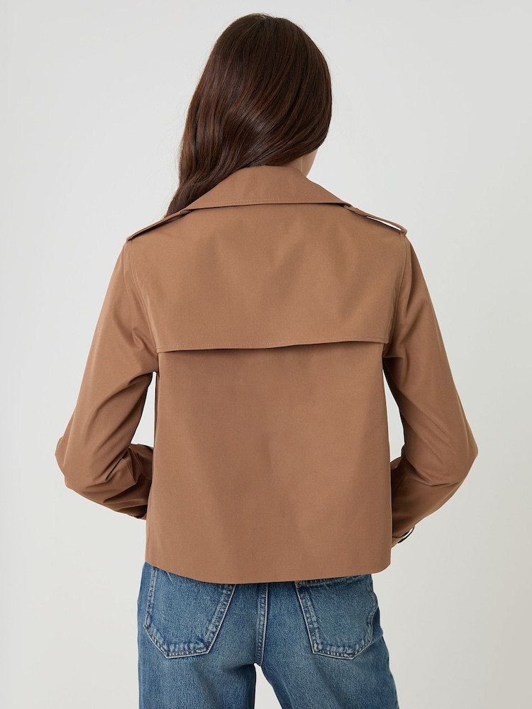 棕色 - Threadbare 双排扣 九分裤 Trench 夹克 - 4的图像2｝