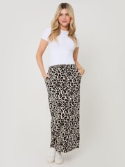 Threadbare Animal Shell Print Jersey Maxi Skirt with Pockets - Image 1 of 5