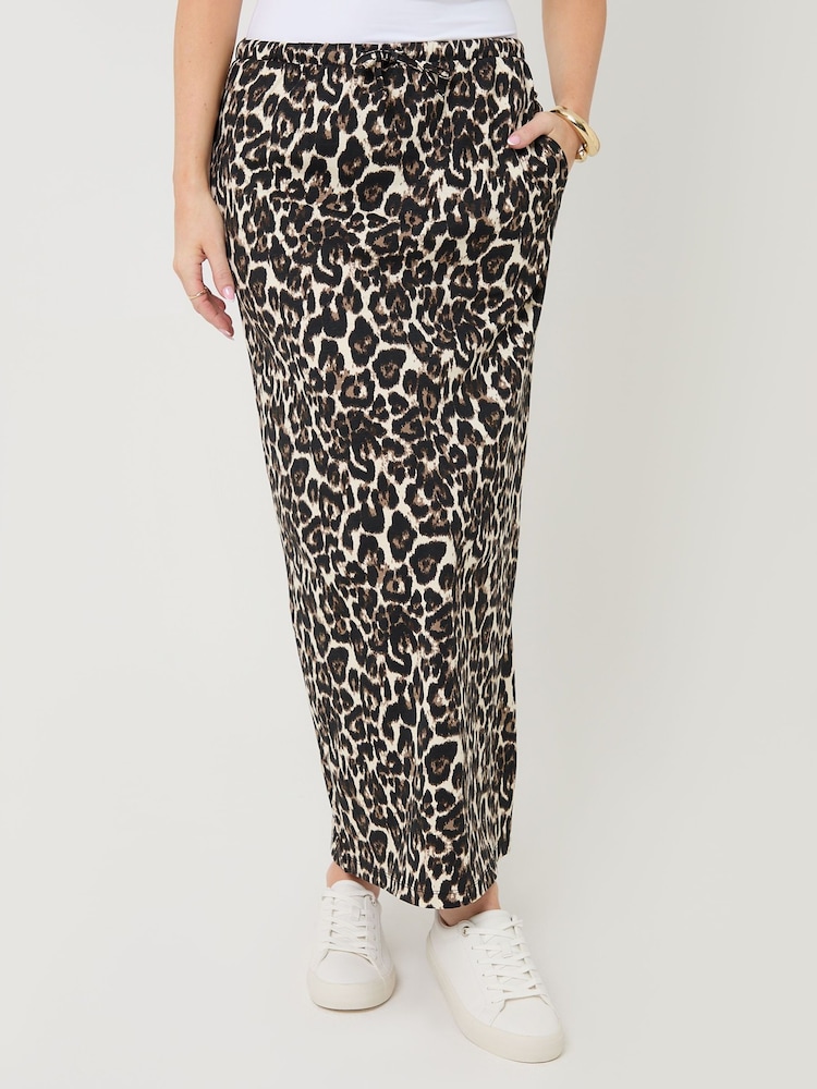 Threadbare Animal Shell Print Jersey Maxi Skirt with Pockets - Image 2 of 5